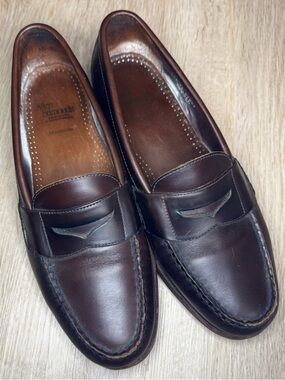 Allen Edmonds Montecito Shoes Men's 11 3E Brown Leather Dress Penny Loafers